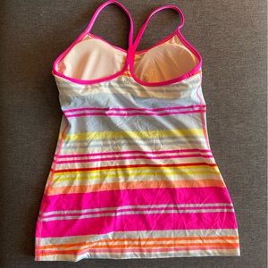 Neon Stripe Power Y Lululemon tank